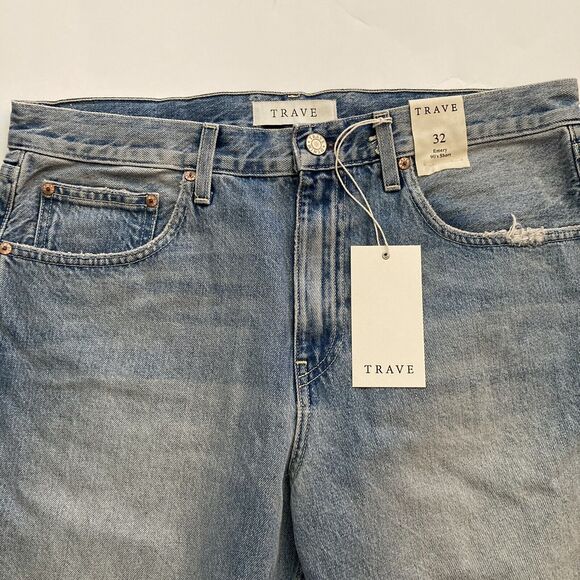 Trave Emery 90s Short Size 32 in Straight Shooter Distressed High Rise $228 - Picture 3 of 10